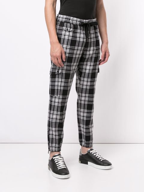 checked track pants