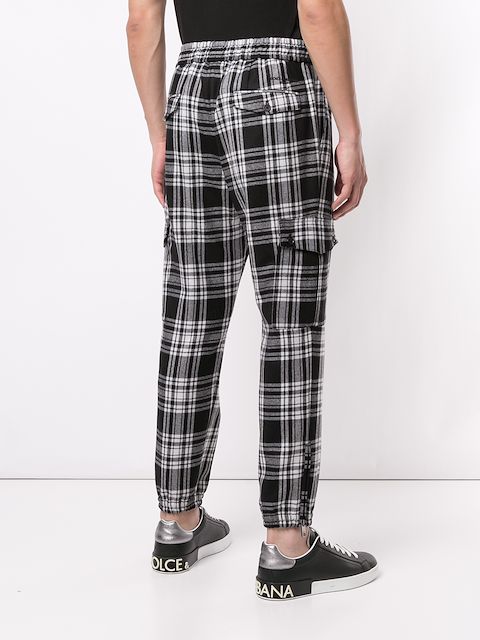 checked track pants