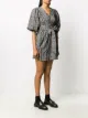 GANNI checkered bow-embellished mini dress