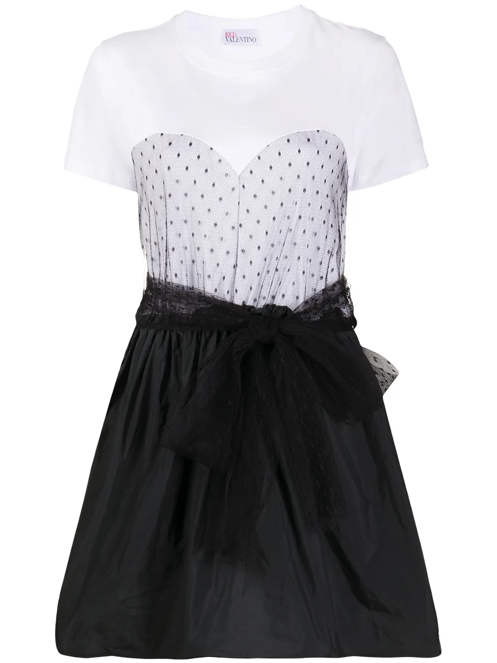 tulle-overlay T-shirt dress | RED Valentino | Eraldo.com