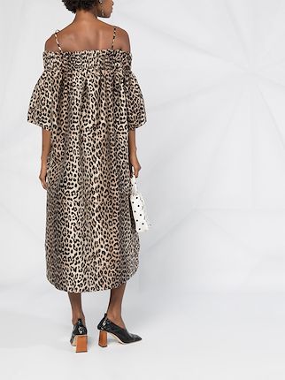 off-shoulder leopard dress展示图