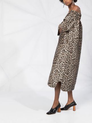 off-shoulder leopard dress展示图