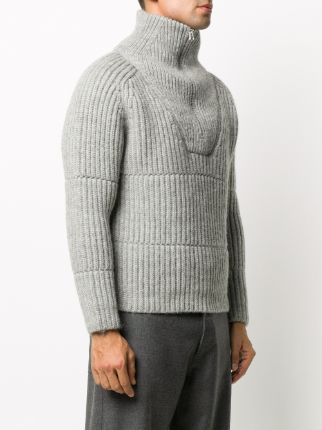 zip-fastening ribbed jumper展示图