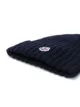 Moncler chunky rib knit beanie hat with logo