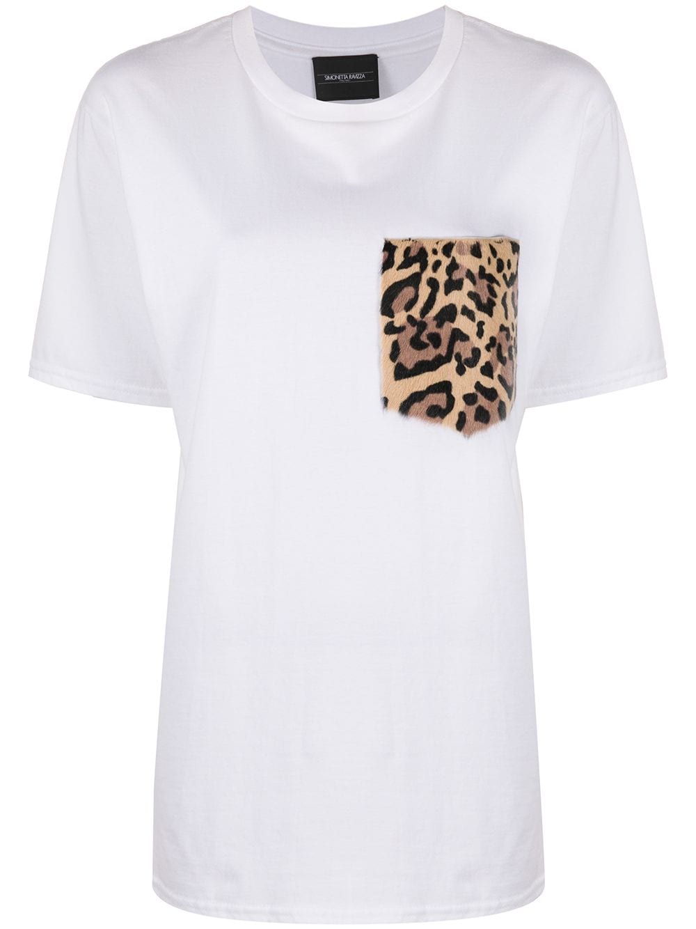 фото Simonetta ravizza футболка с леопардовым принтом на кармане