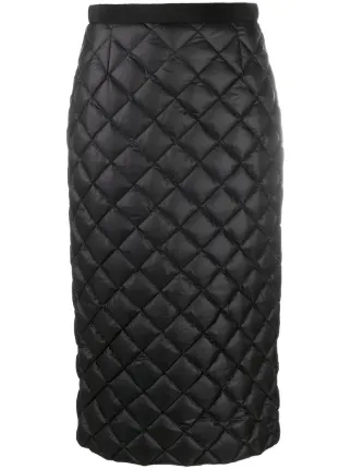 black quilted pencil skirt