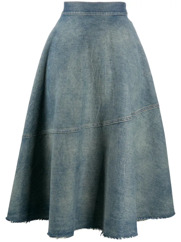 flared denim skirt