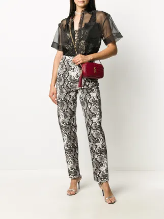 high-waisted snake print trousers展示图