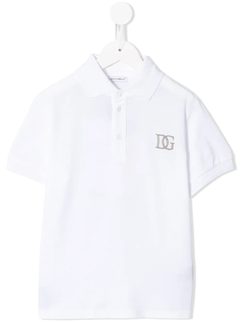 

Dolce & Gabbana Kids playera tipo polo con logo bordado - Blanco