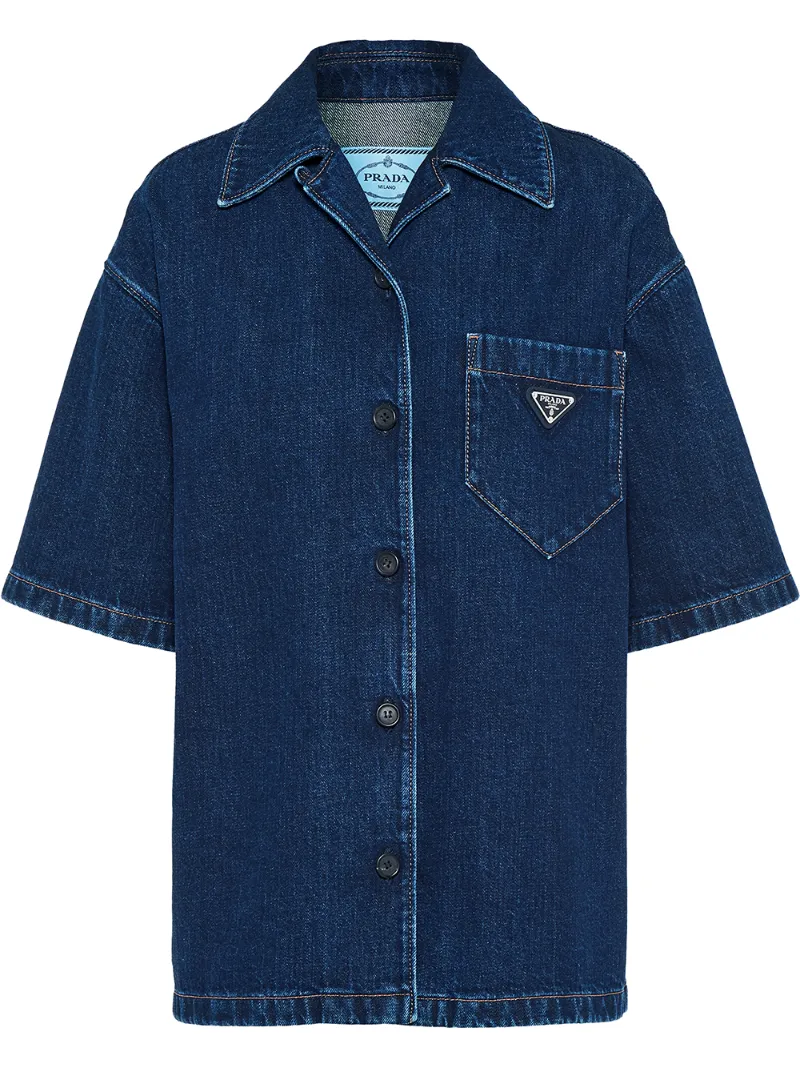 Click to view more detailed imagery on our partner's website Prada Indigo Denim Blouson Jacket In Blue