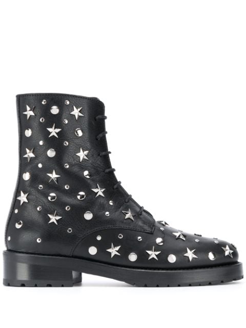 RED(V) star studded ankle boots