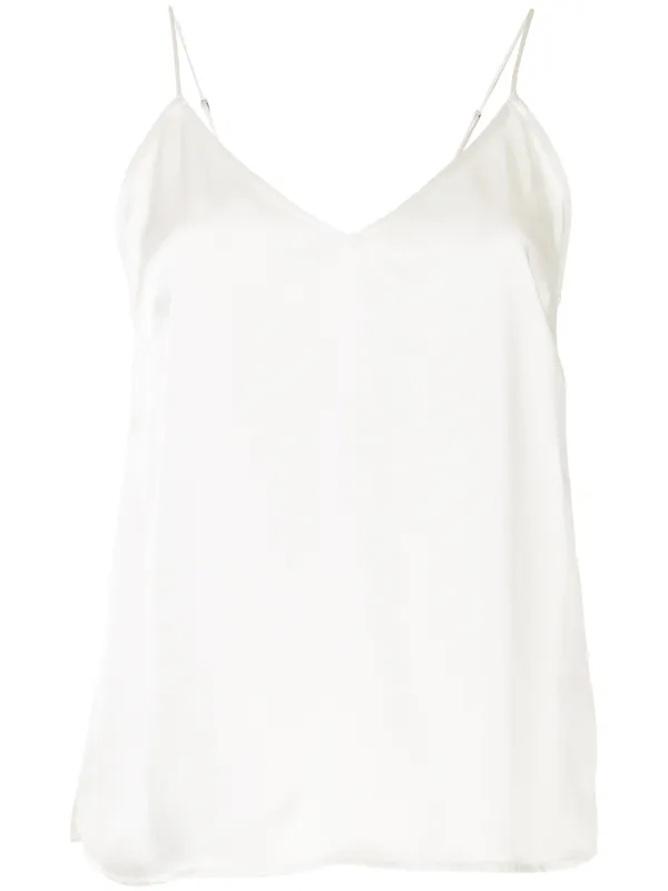 white silky cami top