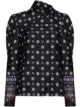 Image 1 of Erdem geometric print puff sleeve blouse