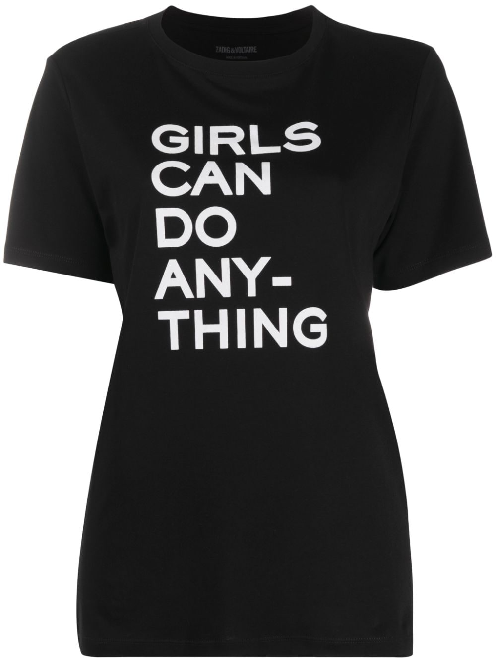 Zadig & Voltaire Slogan Print Round Neck T-shirt In Black