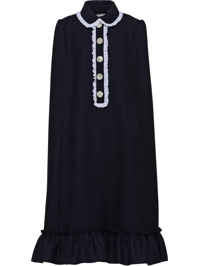 Click to view more detailed imagery on our partner's website Miu Miu Contrast Crochet Cape In Blue