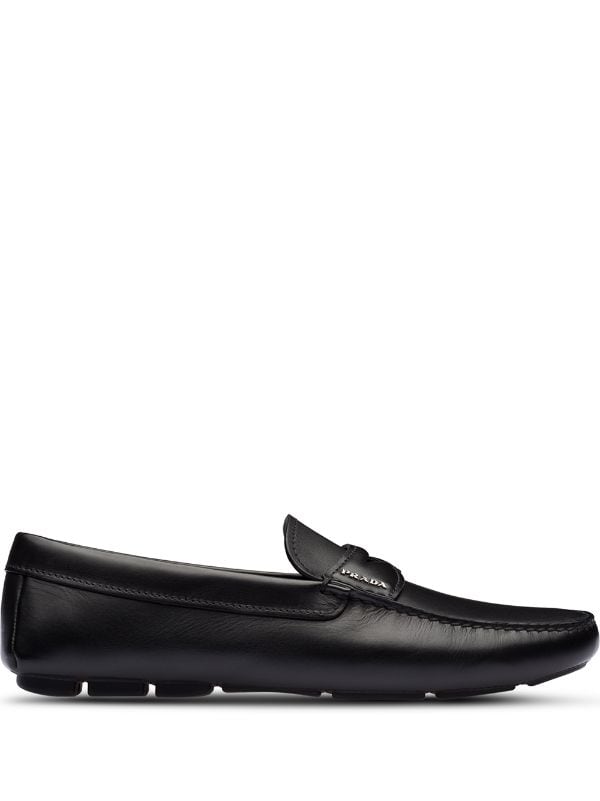 Shop Prada leather driving shoes with Express Delivery - FARFETCH