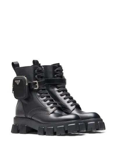 prada black boots with pouch