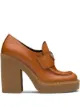Image 1 of Prada logo plaque platform loafers