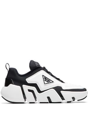 prada sneakers black and white