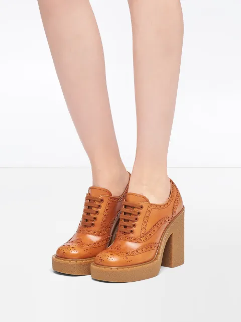 prada platform lace up sneaker