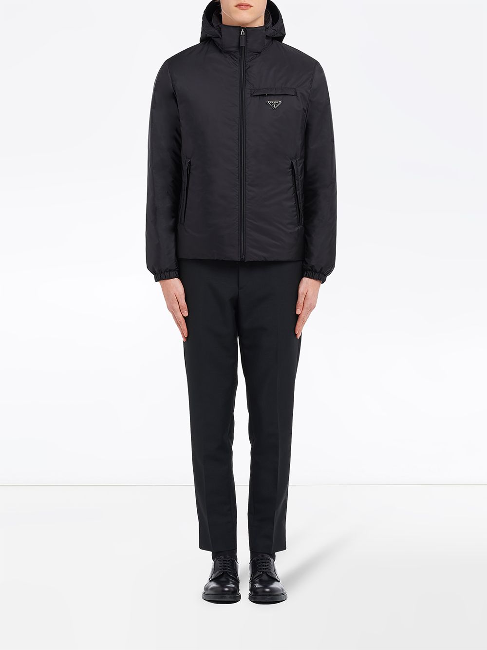 Shop Prada Re-nylon Puffer Jacket In Black