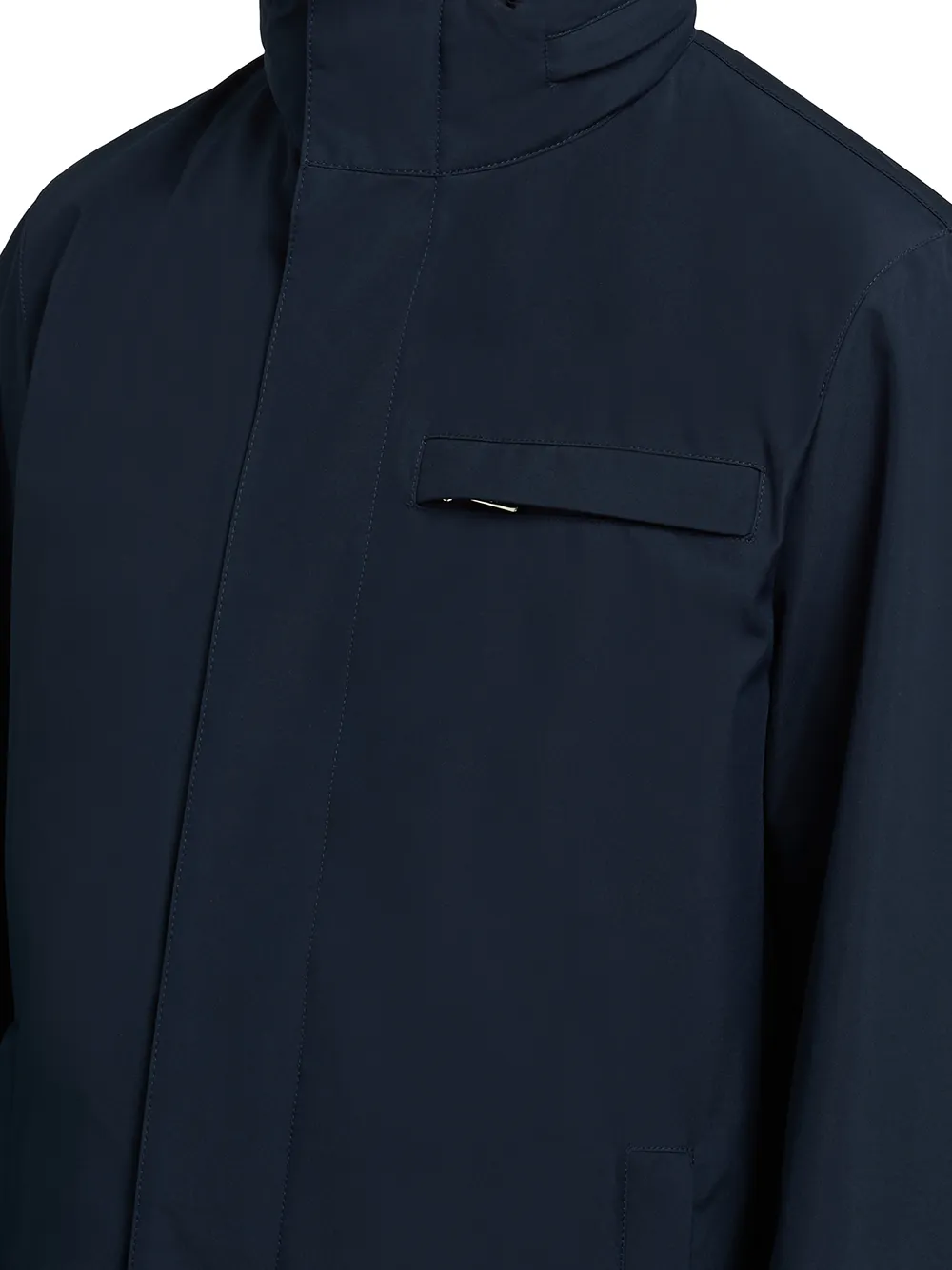 Shop Prada Technical Fabric Raincoat In Blue
