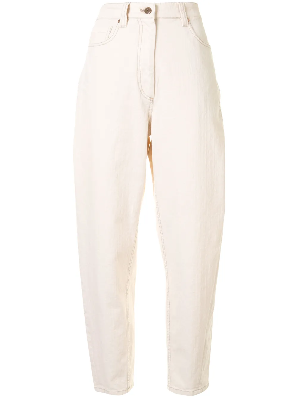 

Brunello Cucinelli pantalones holgados con tiro alto - Blanco