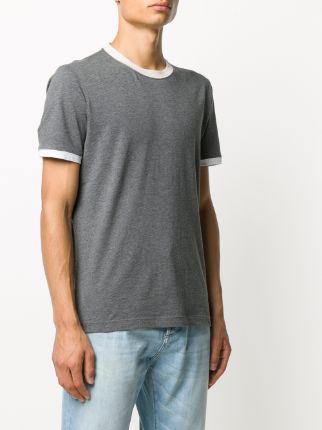 short sleeve contrasting trim T-shirt展示图