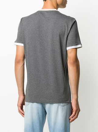 short sleeve contrasting trim T-shirt展示图