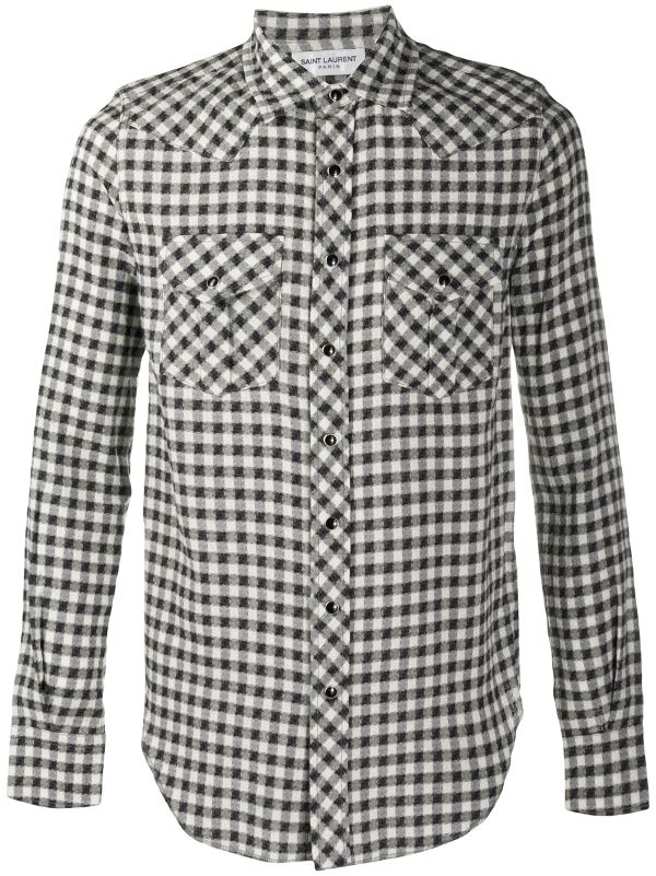 saint laurent checked shirt