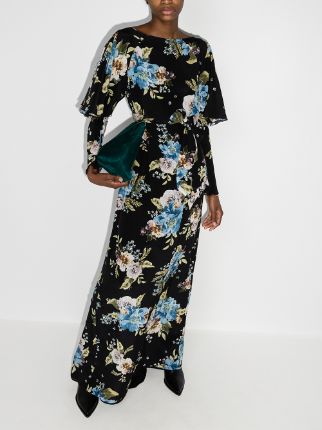 Jude floral-print silk maxi dress展示图