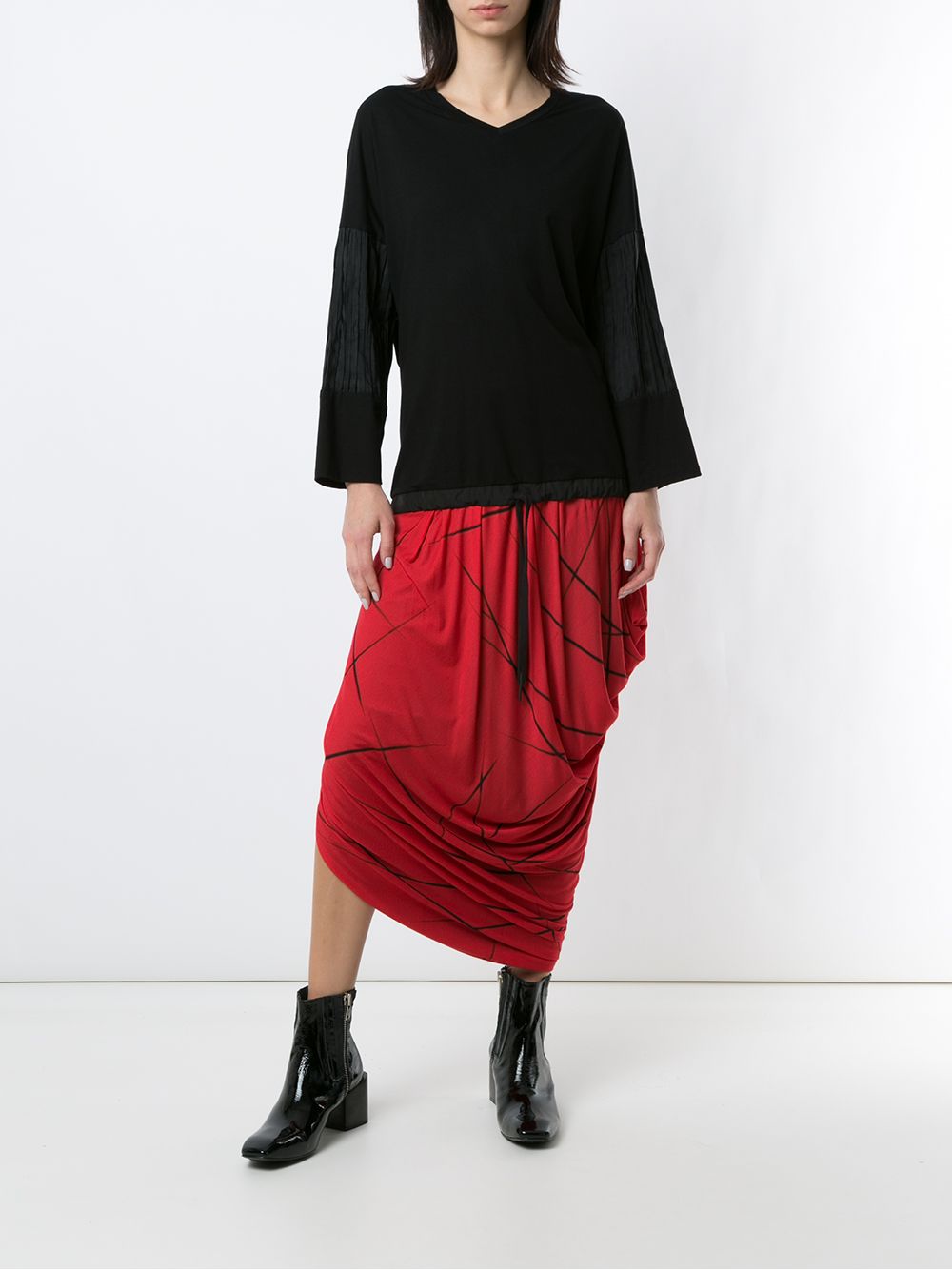 Uma | Raquel Davidowicz Midi-rok met print - Rood