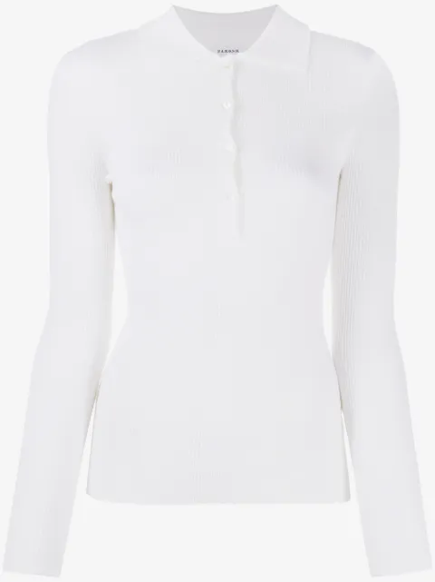 P.A.R.O.S.H. Leila ribbed-knit polo top