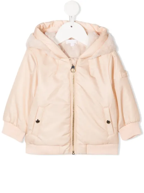 Chloé Kids معطف فرو صناعي بهودي