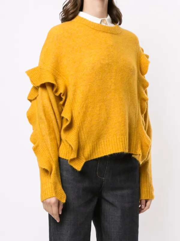 Phillip Lim Cropped Ruffled Jumper Yellow FARFETCH NZ
