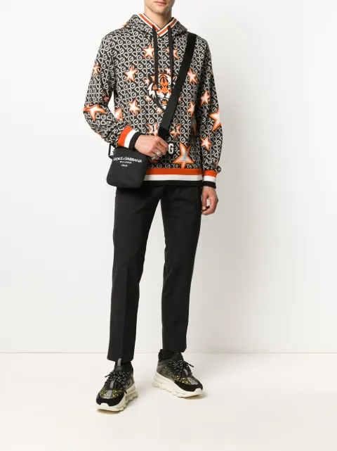 Shop Dolce & Gabbana logo-print messenger bag with Express Shop Dolce & Gabbana logo-print messenger bag with Express