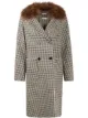 Image 1 of P.A.R.O.S.H. check shearling collar coat
