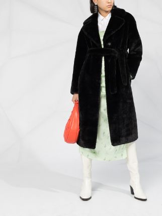 faux fur midi coat展示图