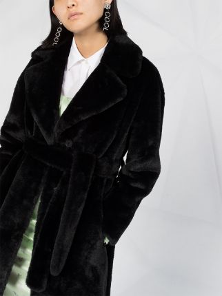 faux fur midi coat展示图