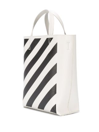 striped leather tote bag展示图