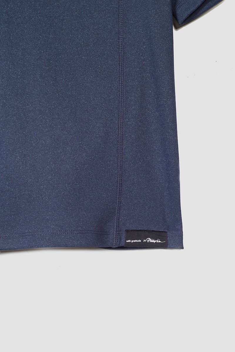 The Boxy Tee-blue #1 The Boxy Tee, Navy blue cotton blend Essential T-shirt from 3.1 PHILLIP LIM featuring patchwork design, logo patch to the front, round neck, short sleeves and straight hem.- 7