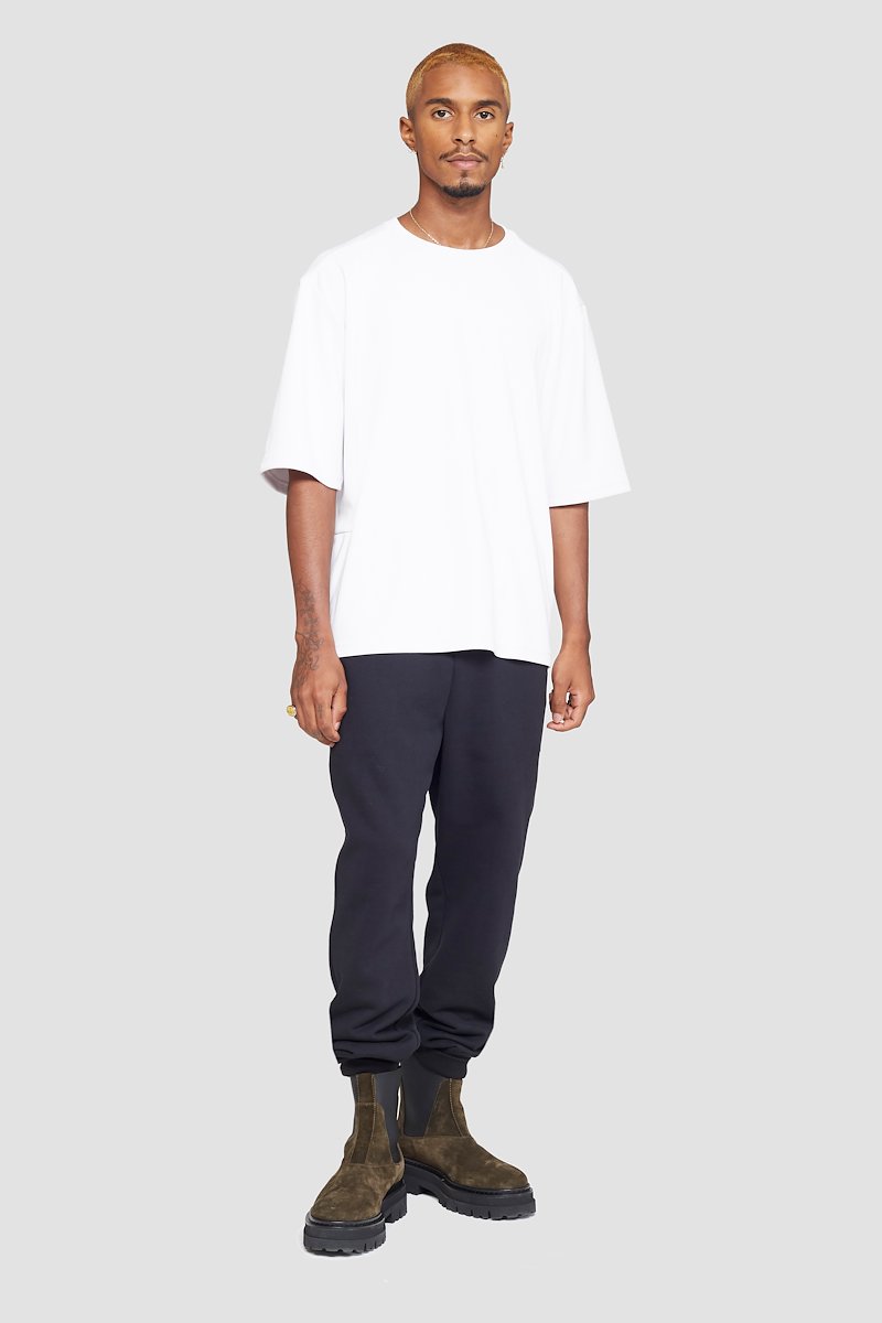 The Boxy Tee-white #0 The Boxy Tee, Optic white cotton blend Essential T-shirt from 3.1 PHILLIP LIM featuring patchwork design, logo patch to the front, round neck, short sleeves and straight hem.- 0