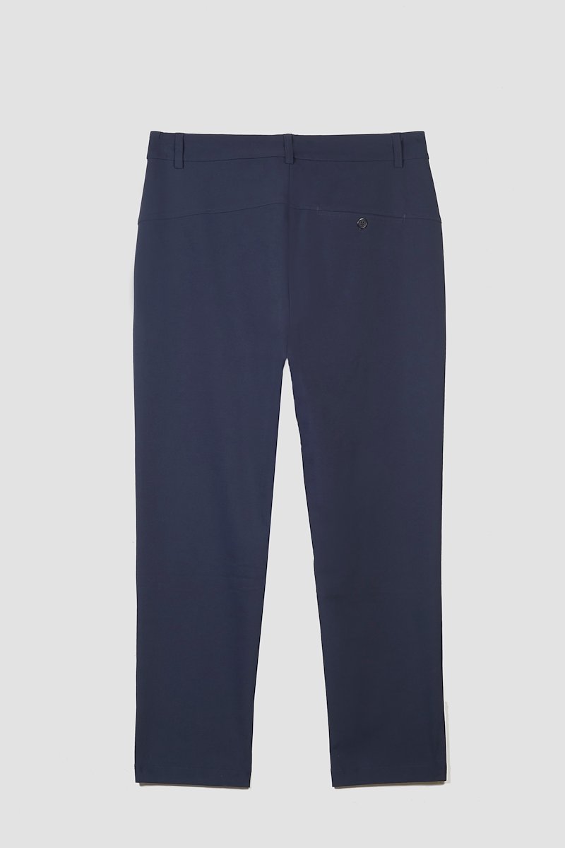 The Saddle Trouser-blue #1 The Saddle Trouser, Navy blue mid-rise tapered trousers from 3.1 PHILLIP LIM featuring mid-rise, belt loops, concealed front fastening, two side slit pockets and two rear button-fastening jetted pockets.- 5