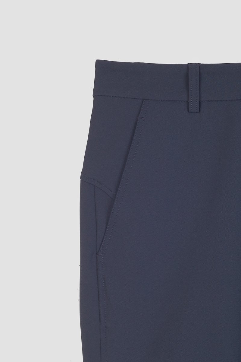 The Saddle Trouser-blue #0 The Saddle Trouser, Navy blue mid-rise tapered trousers from 3.1 PHILLIP LIM featuring mid-rise, belt loops, concealed front fastening, two side slit pockets and two rear button-fastening jetted pockets.- 6