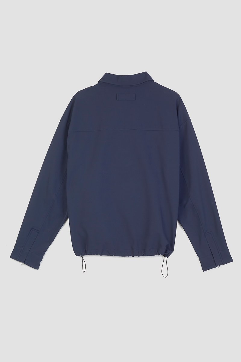 The Coach Jacket-blue #1 The Coach Jacket, Navy blue The Coach shirt jacket from 3.1 PHILLIP LIM featuring straight-point collar, concealed front fastening, long sleeves, two side slit pockets and drawstring hem.- 5