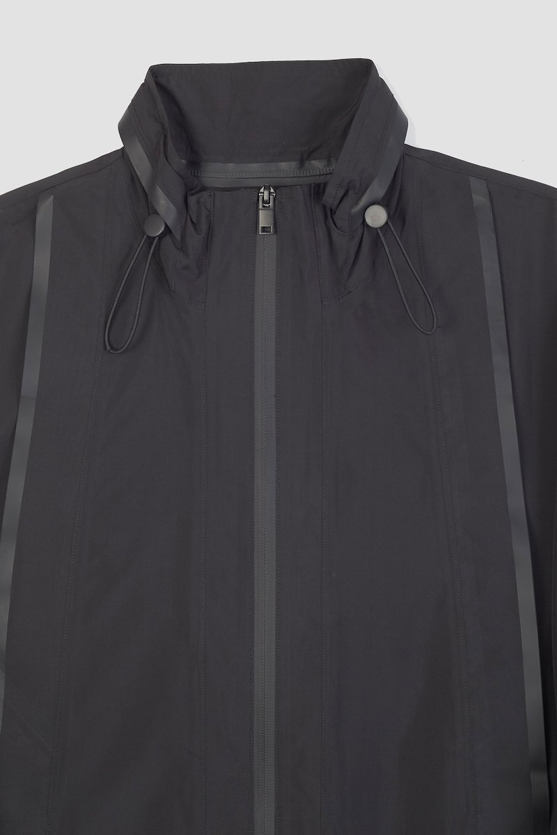 The Win-Breaker-black #0 The Win-Breaker, Black drawstring-fastening jacket from 3.1 PHILLIP LIM featuring drawstring hem, cuff zips, drawstring neck, stand-up collar, long sleeves, front zip fastening and two zip-fastening pockets.- 6