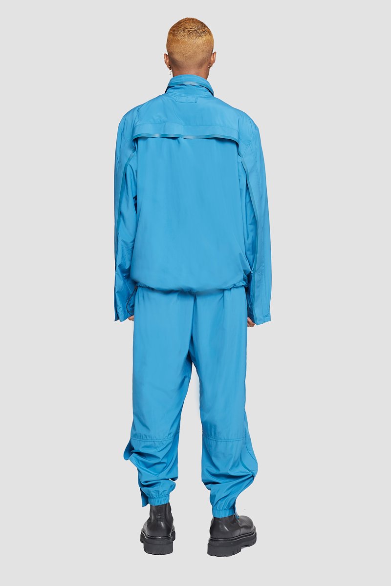 The Win-Breaker-blue #0 The Win-Breaker, Peacock blue drawstring-fastening jacket from 3.1 PHILLIP LIM featuring cuff zips, drawstring hem, drawstring neck, stand-up collar, front zip fastening, long sleeves and two zip-fastening pockets.- 2