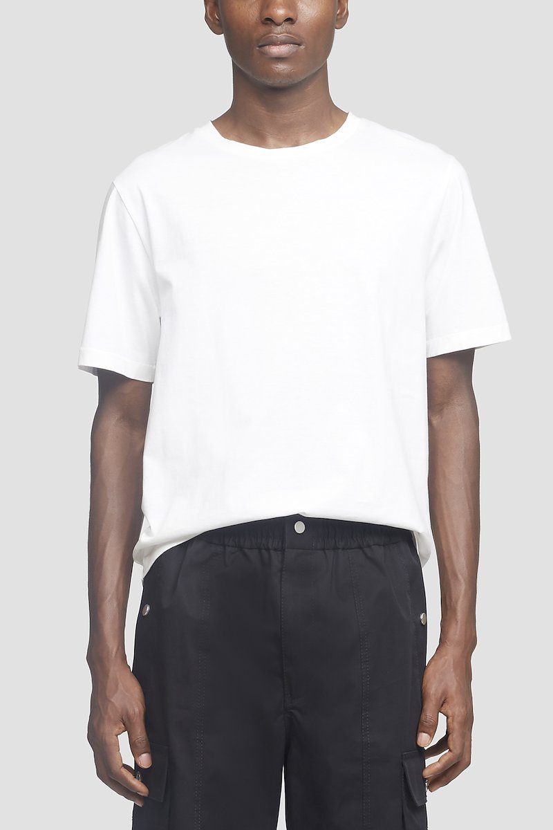Short Sleeve Perfect T-Shirt-white #0 Short Sleeve Perfect T-Shirt, Off white cotton-blend Perfect short-sleeved T-shirt from 3.1 PHILLIP LIM featuring logo patch to the side, crew neck, short sleeves and straight hem.- 0