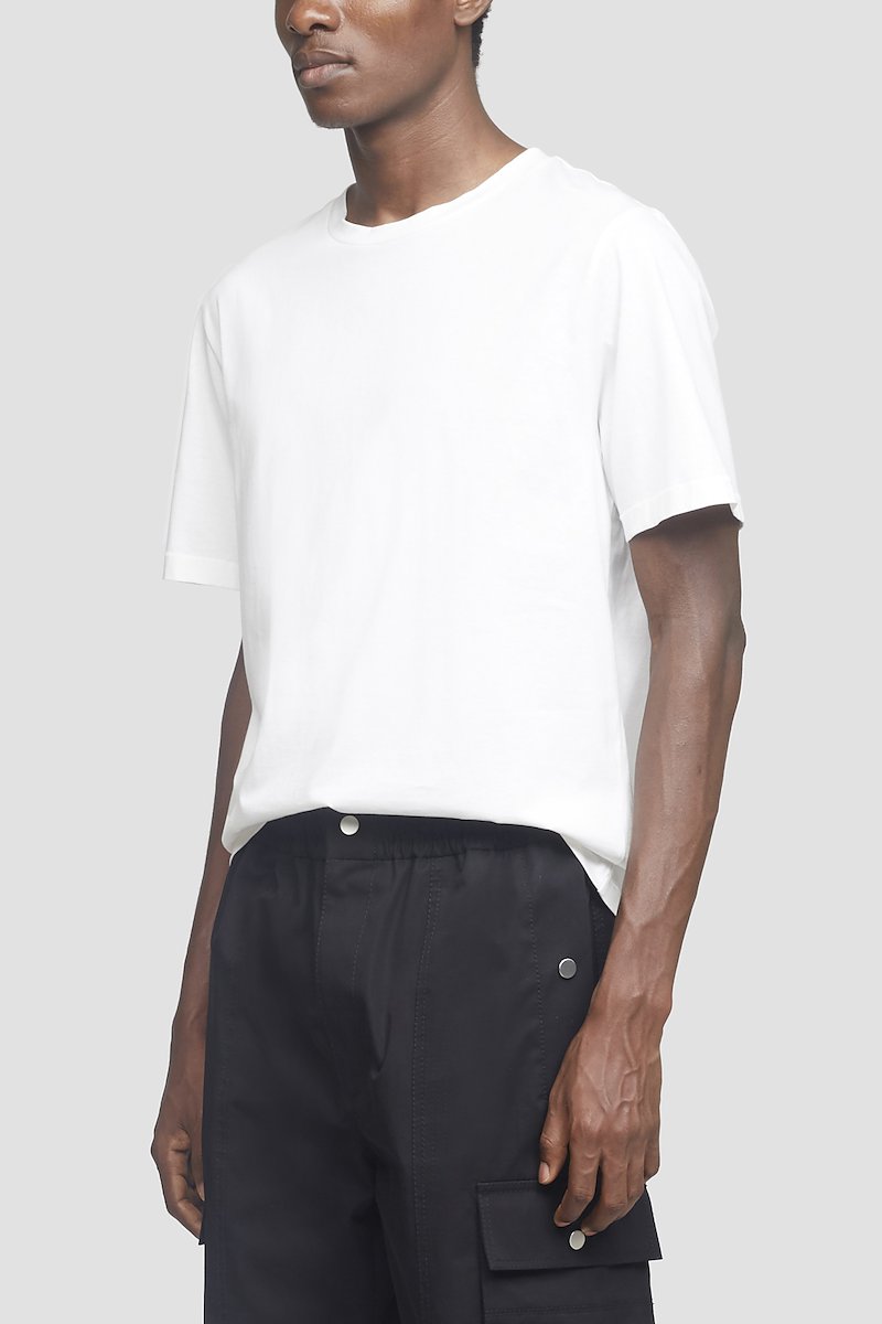 Short Sleeve Perfect T-Shirt-white #1 Short Sleeve Perfect T-Shirt, Off white cotton-blend Perfect short-sleeved T-shirt from 3.1 PHILLIP LIM featuring logo patch to the side, crew neck, short sleeves and straight hem.- 1