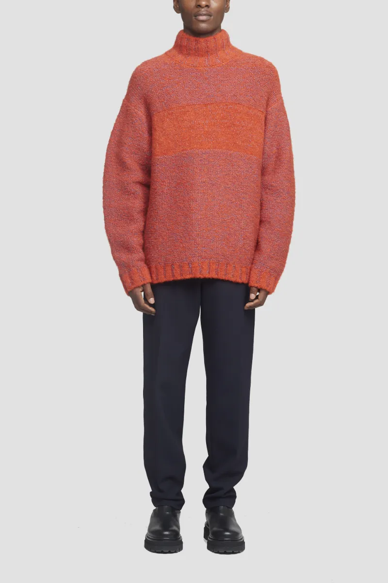 orange red turtleneck